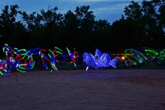 Light painting before fireworks